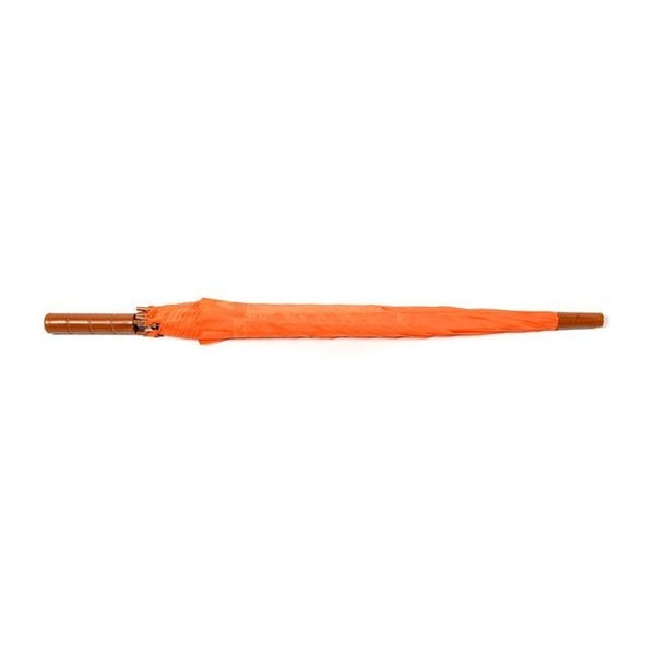 Orange Plain Cheap Umbrella Flat Lay Closed