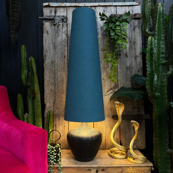 Love Frankie Petrol Blue Cotton Oversized Cone Lampshades