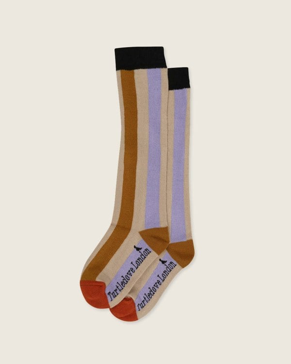 Multicolour Rainbow Stripe Print Knee High Socks - image 1