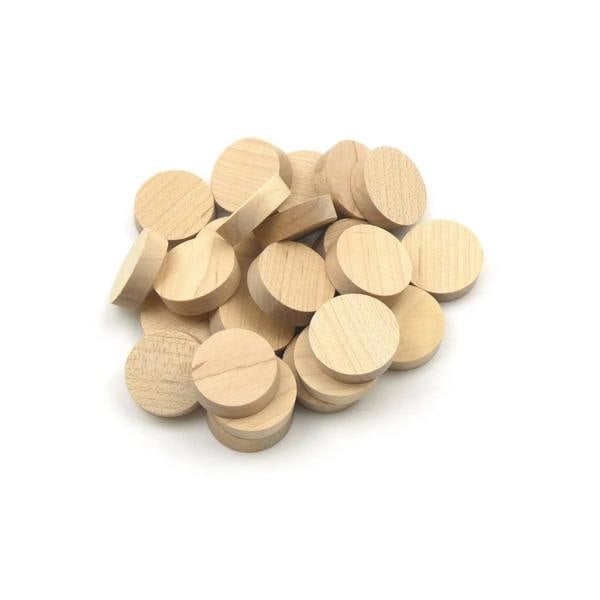 1" - 25.4mm Maple Flat Head Cross Grain Plug