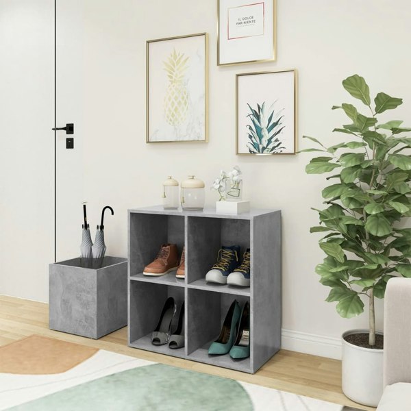 Berkfield Hall Shoe Cabinet Concrete Grey 105x35.5x70 cm Engineered Wood