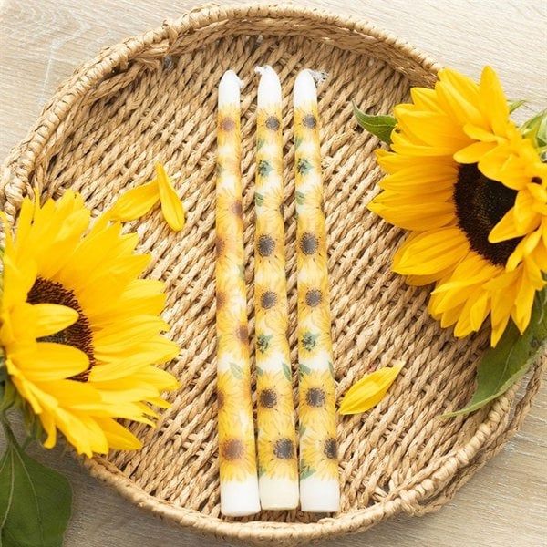Serano Set of 3 Sunflower Taper Candles