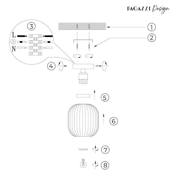 Pagazzi Lighting Riva Antique Brass Semi-Flush Ceiling Light