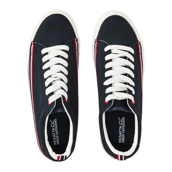 Regatta Mens Leather Low Cut Flat Trainers - Navy - 