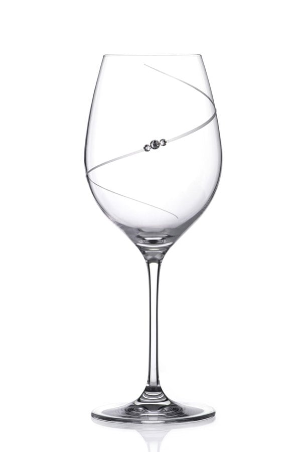 Diamante Silhouette red wine glass with crystals by Swarovski® - Single