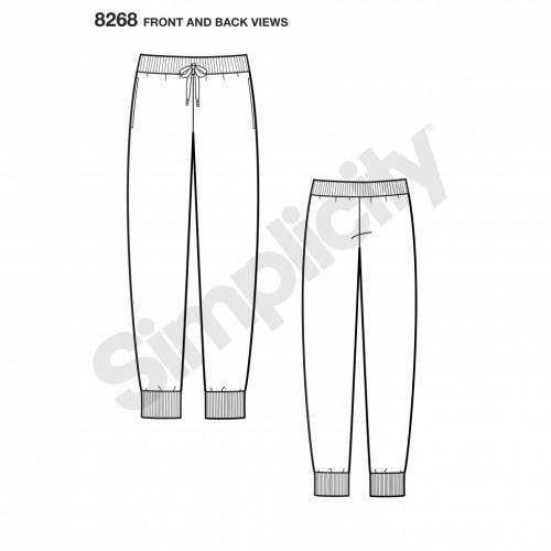 Simplicity Sewing Pattern 8268, Trousers, Tracksuits, Sportswear for Kids, Men, Teenagers, Women, A (XS - L / XS - XL) - Easy