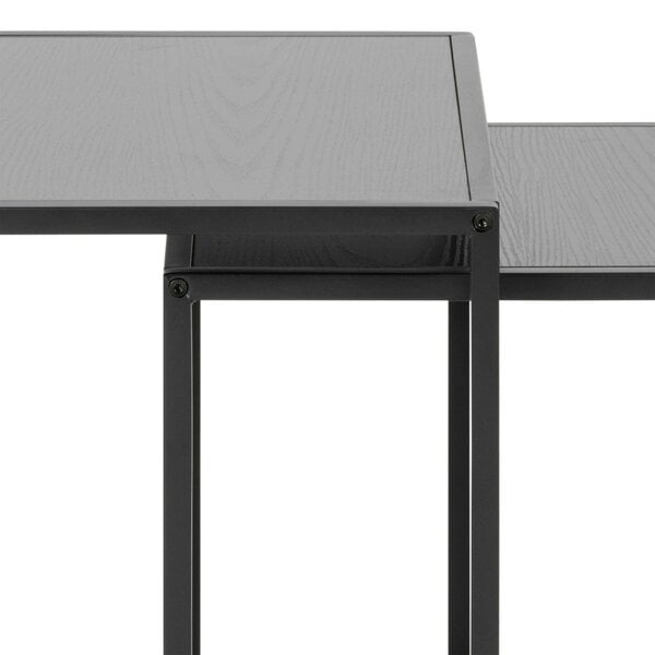 Wyld Haus Set of 2 El Paso Black Metal and Veneer Nesting Tables