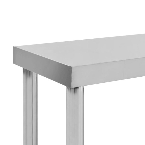Berkfield 2-Tier Work Table Overshelf 120x30x65 cm Stainless Steel