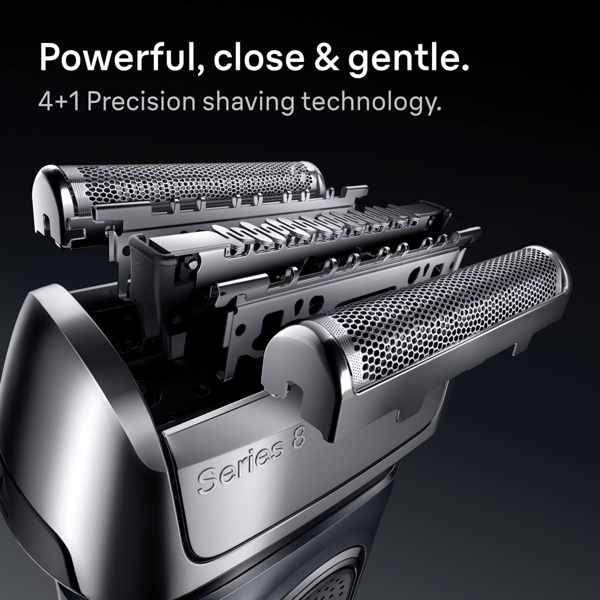 Braun Series 8 8663CC Electric Shaver, SensoAdapt, SmartCare Center - Grey