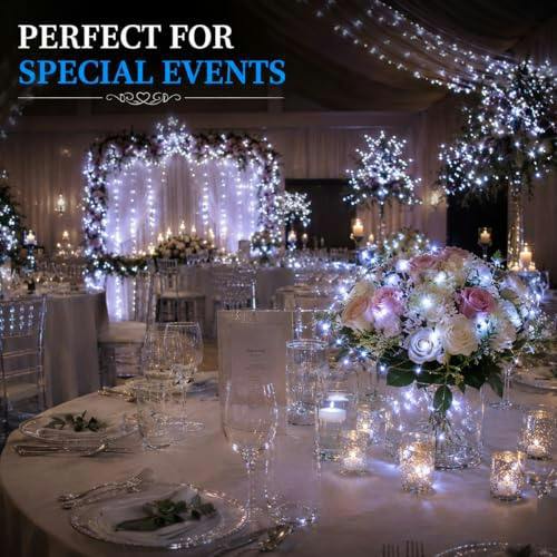 10 m Gold Wire Battery Operated String Lights with 100 Cool White LEDs image 8