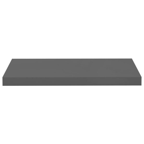 Berkfield Floating Wall Shelves 2 pcs High Gloss Grey 60x23.5x3.8 cm MDF