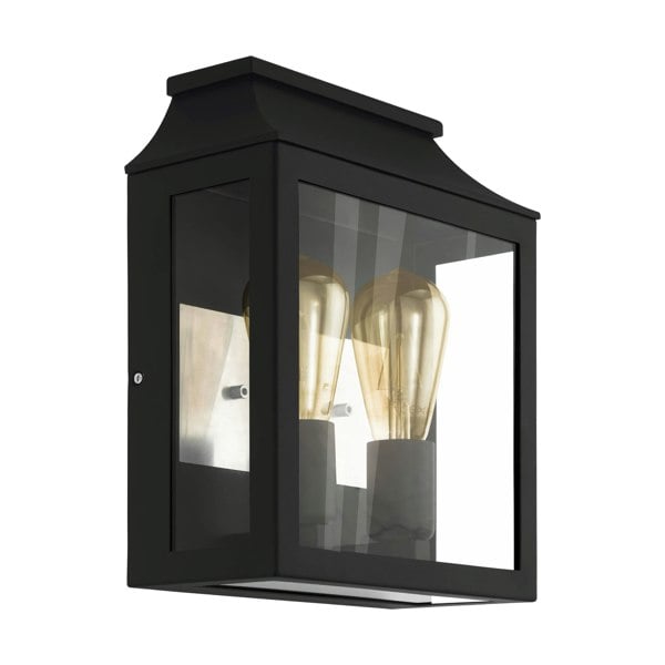 EGLO Soncino 2-Light Industrial Exterior Wall Light With Glass Panels