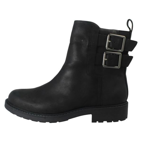 Clarks Ladies Clarks Buckle Detailed Zip Fastening Leather Ankle Boots Orinoco2 Bay