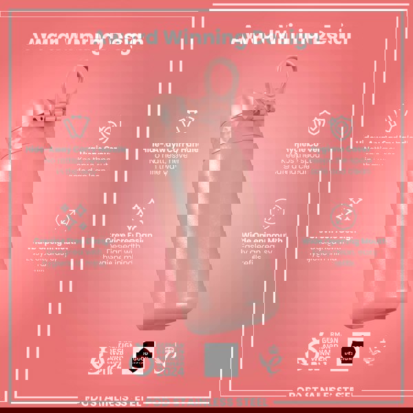 ION8 Leak Proof Kids Water Bottle, Stainless Steel, Ash Rose, 400ml (13oz)