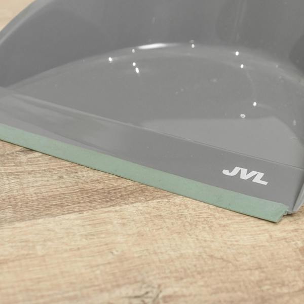 JVL Dust Pan And Brush Set / Rubber Grip - Grey