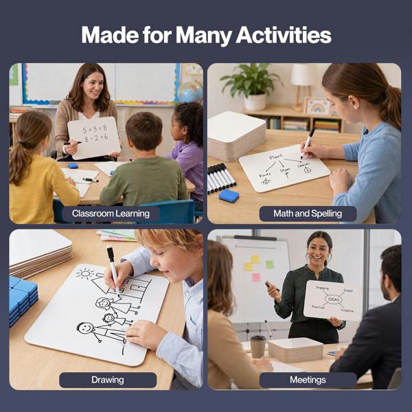 Levede Mini Whiteboard 30 Pack White Boards With Pens Erasers Classroom White
