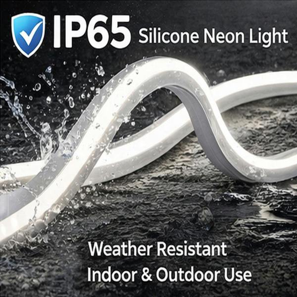 ENER-J 30 Meters 24V Silicon Neon Strip, Size: 10x10mm, IP65. Includes 30pcs Clips & 5 connector cable, White