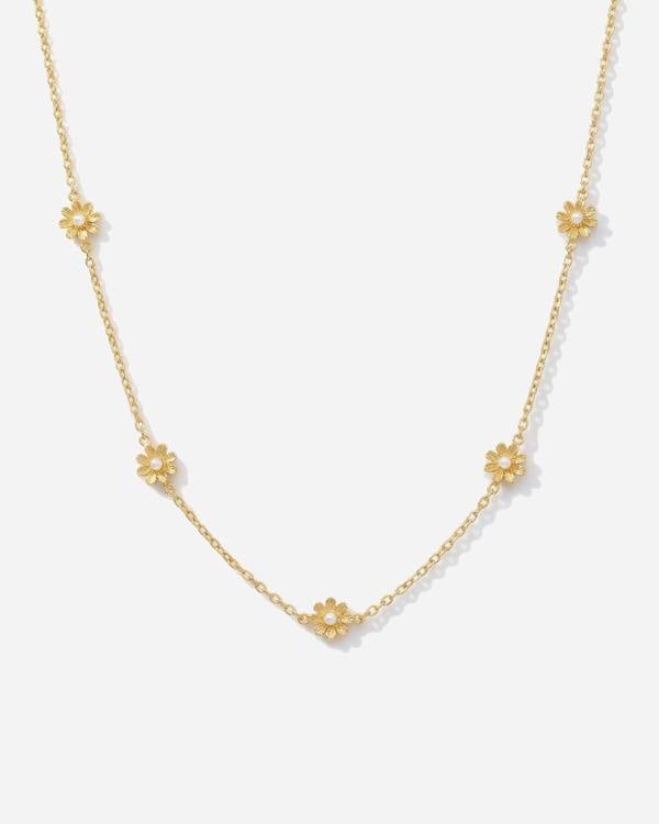 Elk & Bloom 14K Gold Flower Choker Necklace