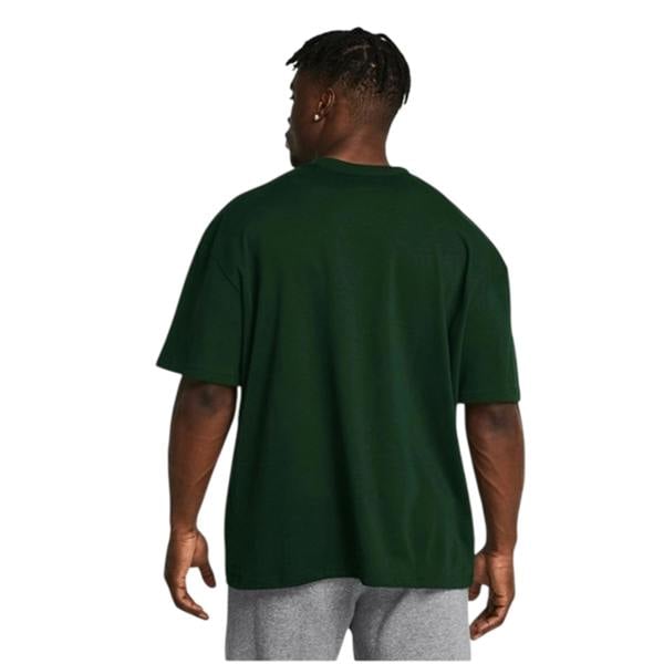 Under Armour Mens Logo Heavyweight Loose T-Shirt - Green - 