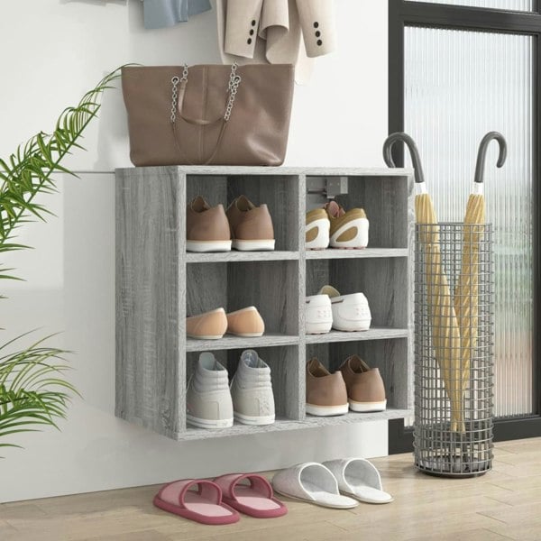 Berkfield Shoe Cabinet Grey Sonoma 52.5x30x50 cm
