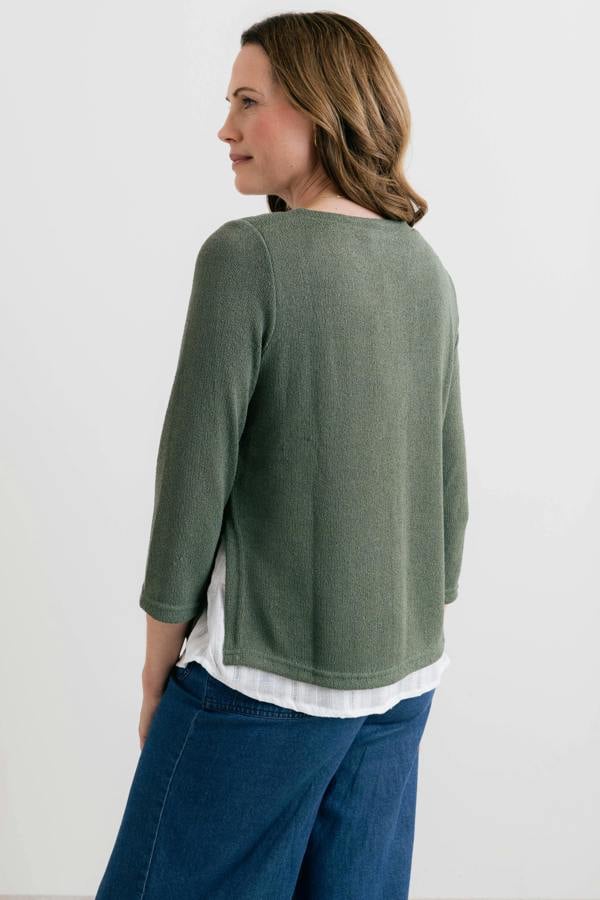 Lily & Me Olive Shirt Jumper Laurel Green