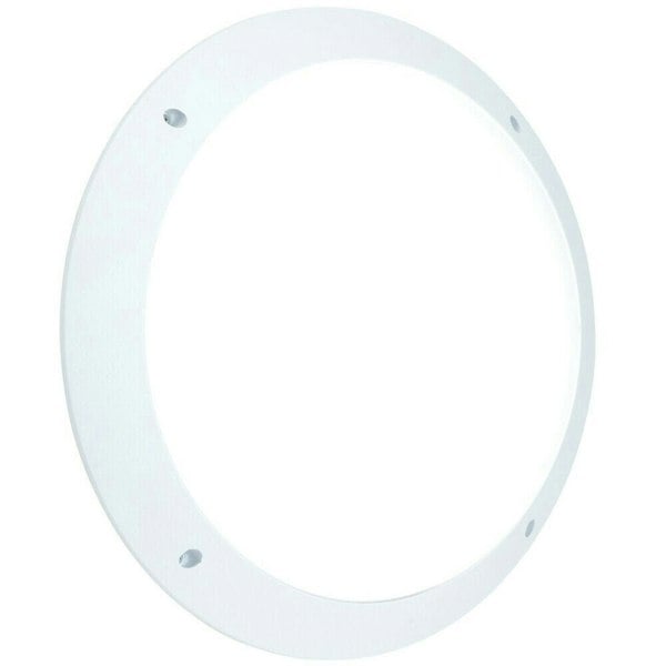 IP65 Outdoor Round Wall Ceiling Lamp Matt White Plain Bulkhead 12W Daylight LED Loops