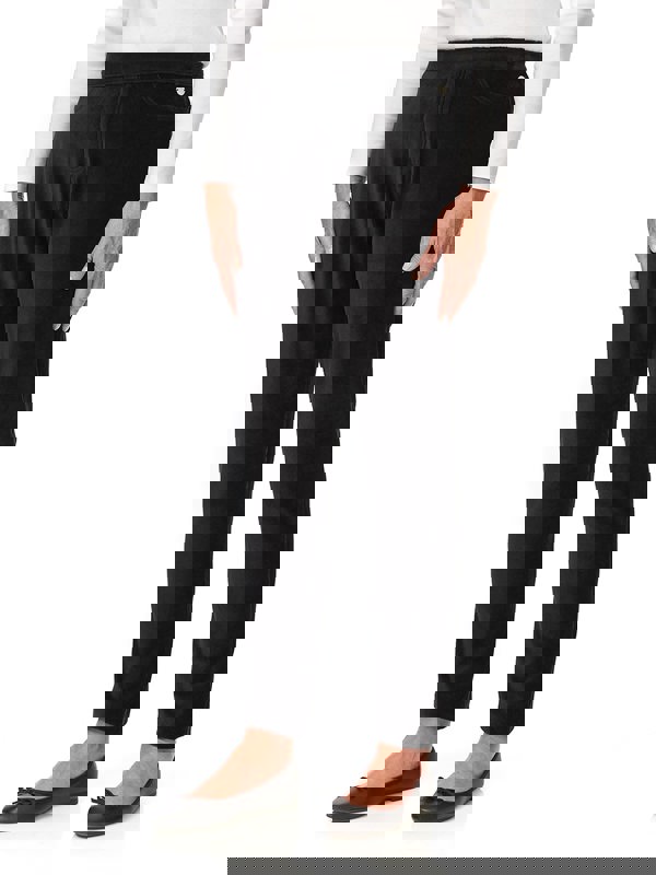 PennyPlain Ribbed Velour Trousers - Black