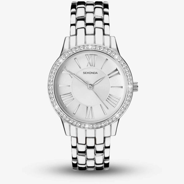 Sekonda Dress Charlotte Silver Stone Set Watch 40348