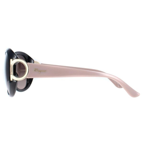 Salvatore Ferragamo Sunglasses SF668 001 Black Taupe Brown Gradient