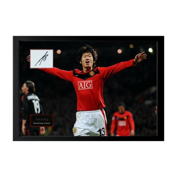 Park Ji-sung Signed Manchester United Cut Deluxe Mount Frame