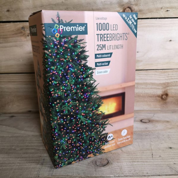 Samuel Alexander 1000 LED 25m Indoor Outdoor Christmas Multi Function Mains Operated String Lights with Timer in in Multicoloured