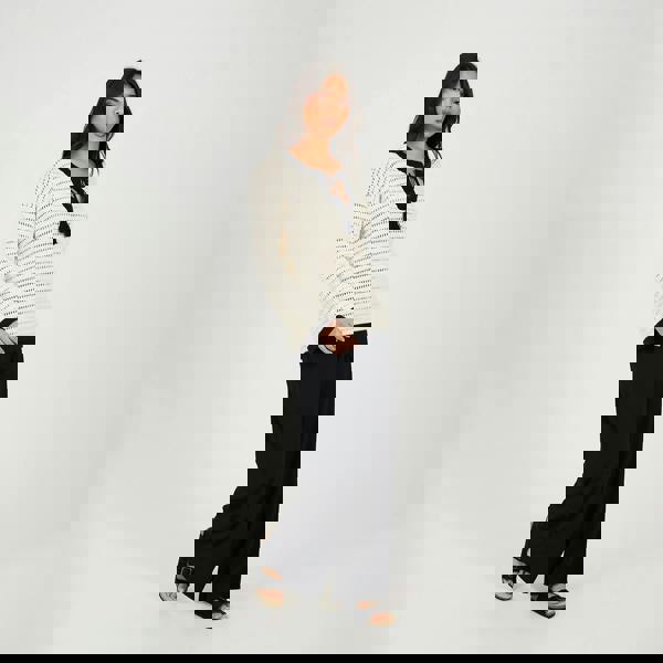 Brave Soul Cream Loose Knit V-Neck Jumper - Cream Image 3