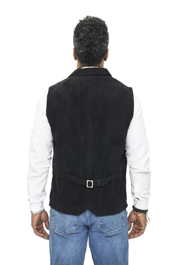 Infinity Leather Mens Classic Smooth Goat Suede Leather Waistcoat-Exeter