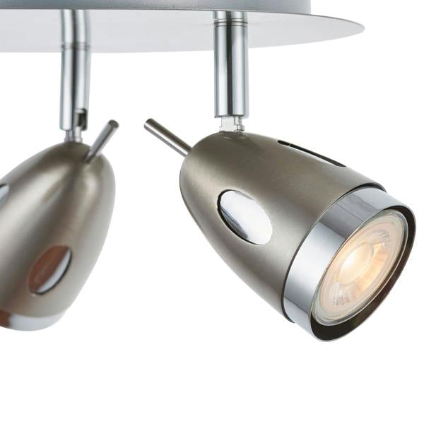 Pagazzi Lighting Lottie 3 Light Satin Nickel Ceiling Spotlight Plate