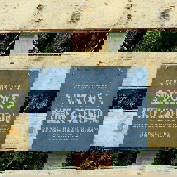 Personalised Memento Company Personalised Beer Garden Hanging Large Slate Sign