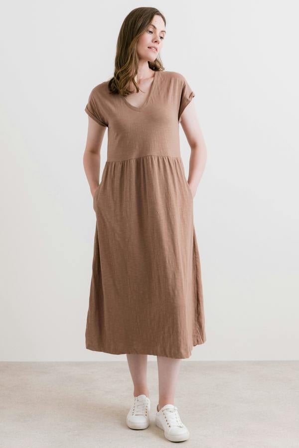 Lily & Me Shine Organic Cotton Jersey Dress Mocha