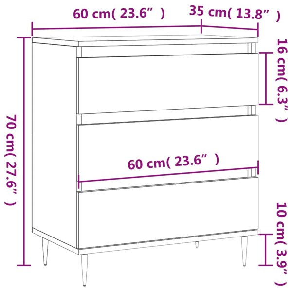 Berkfield Sideboard Grey Sonoma 60x35x70 cm Engineered Wood
