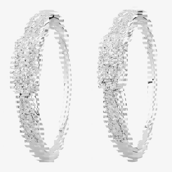 T. H. Baker 9ct White Gold 0.50ct Diamond Square Cluster Shouldered Ring TH012558R