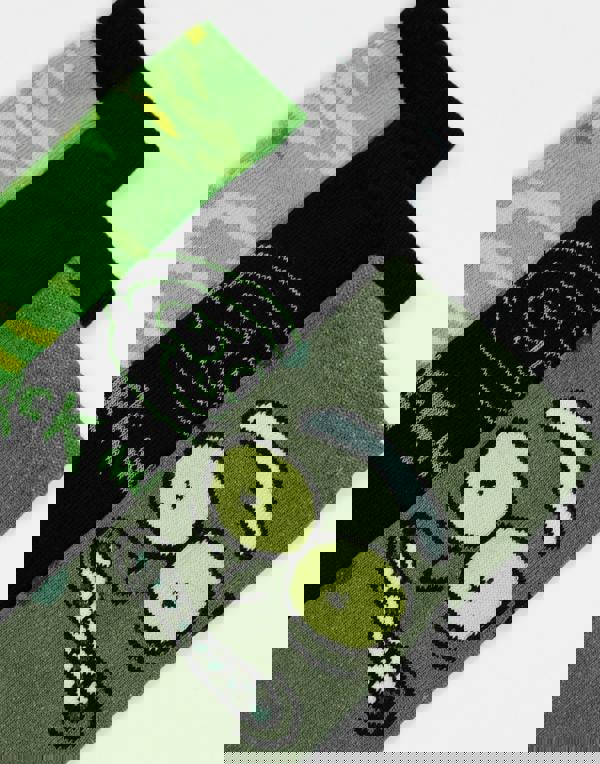 Rick And Morty Mens Green Multi Character Calf Socks Set of 5