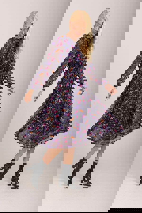 Mudflower Floral Lurex Dress