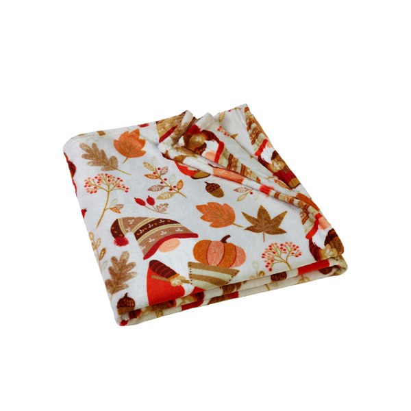 Catherine Lansfield Woodland Gonks Cosy Fleece Blanket Throw Natural