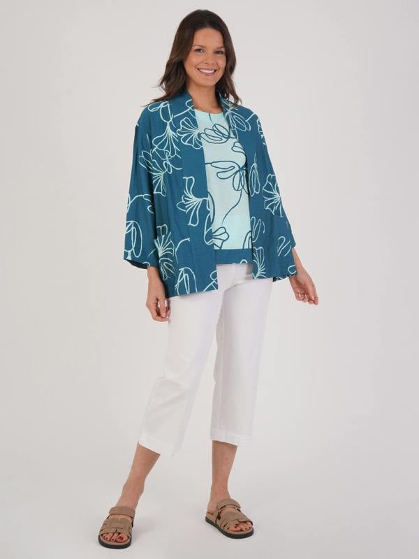 VIZ-A-VIZ Floral Print Lightweight Jacket