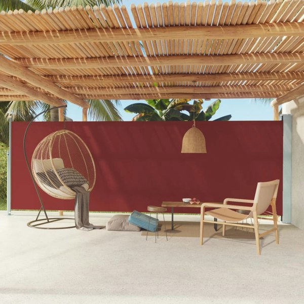 Berkfield Patio Retractable Side Awning 180x600 cm Red