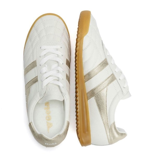 Gola Stadium Leather Women's White/Gold Trainers
