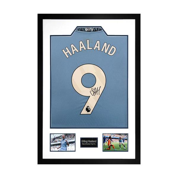 Erling Haaland Signed Manchester City Shirt Premium Frame (ACG)
