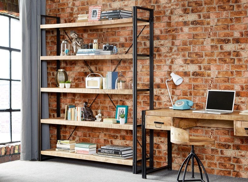 IH Design Herica Industrial Mintis Extra Large Open Bookcase