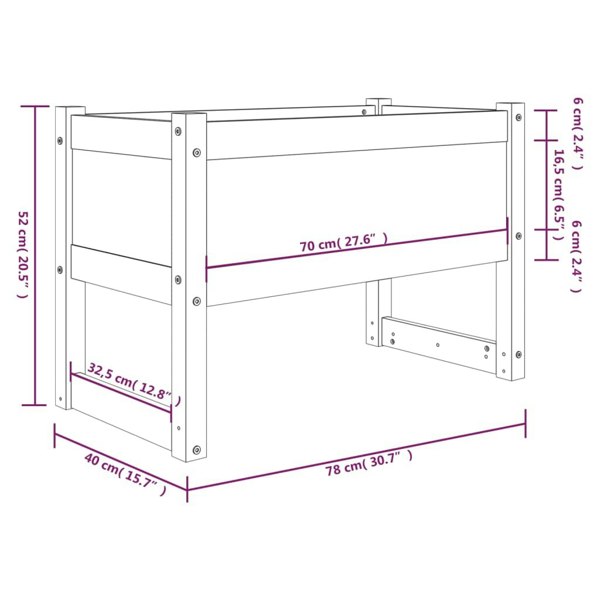 Berkfield Planter White 78x40x52 cm Solid Wood Pine