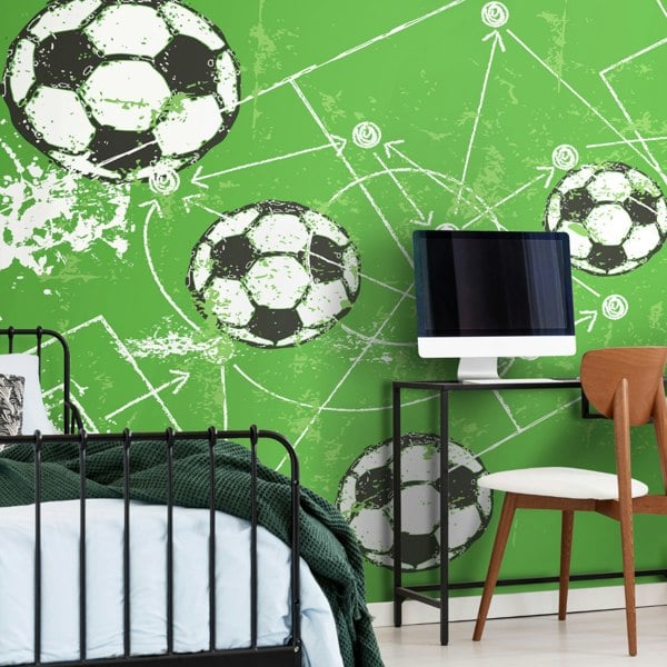 Origin Murals Football Grunge Texture - Green