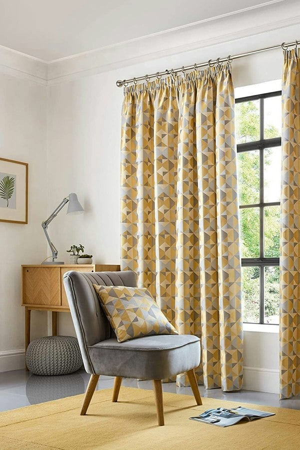 Alan Symonds Skandi Geometric Jacquard Fully Lined Taped Curtains