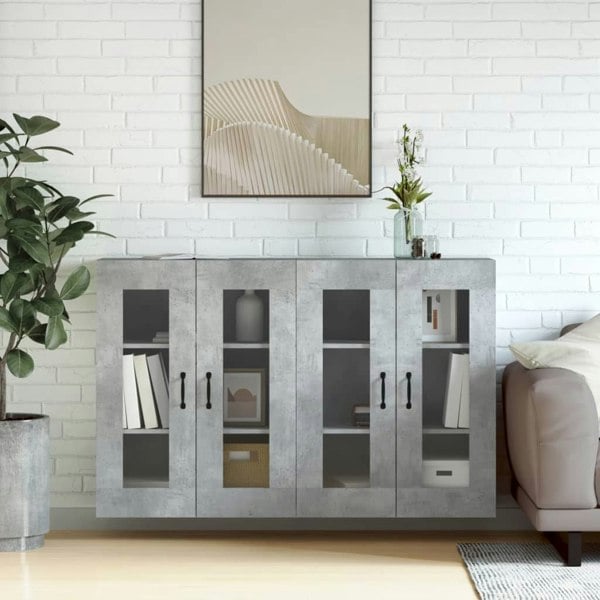 Berkfield Wall Mounted Cabinets 2 pcs Concrete Grey Engineered Wood